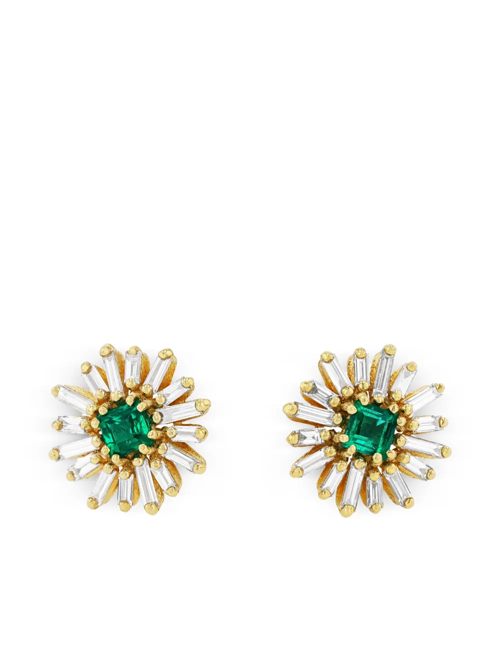 Suzanne Kalan Orecchini Fireworks in oro giallo 18 carati con diamanti e smeraldi