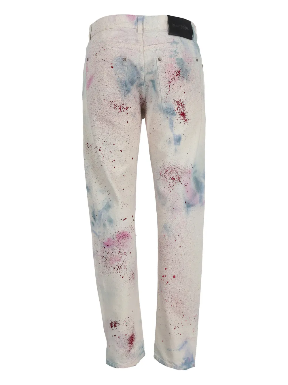 Palm Angels flower-print paint-splatter art jeans | Image 2