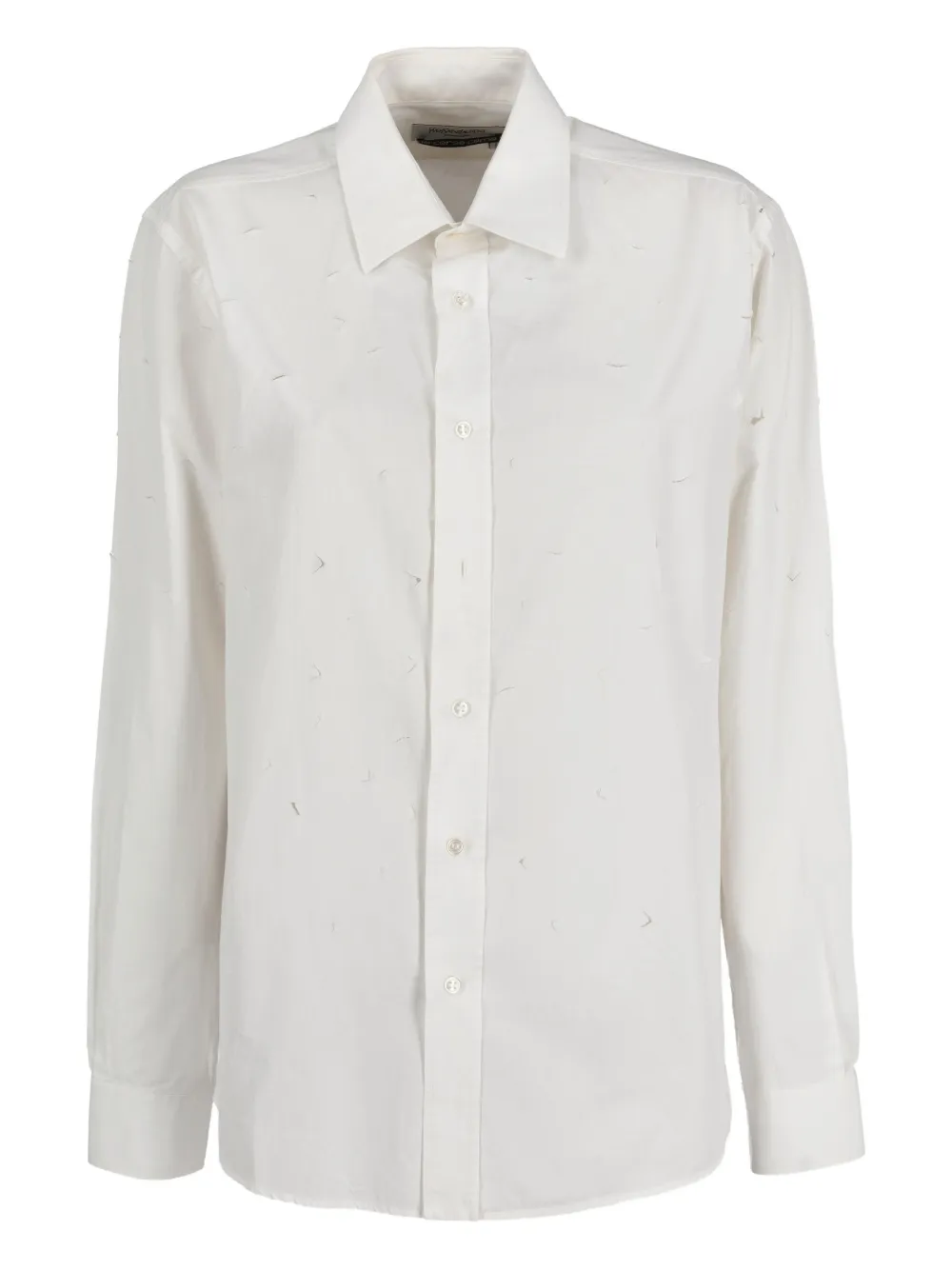 Saint Laurent Pre-Owned textured cuts button shirt | blanc | Image 1