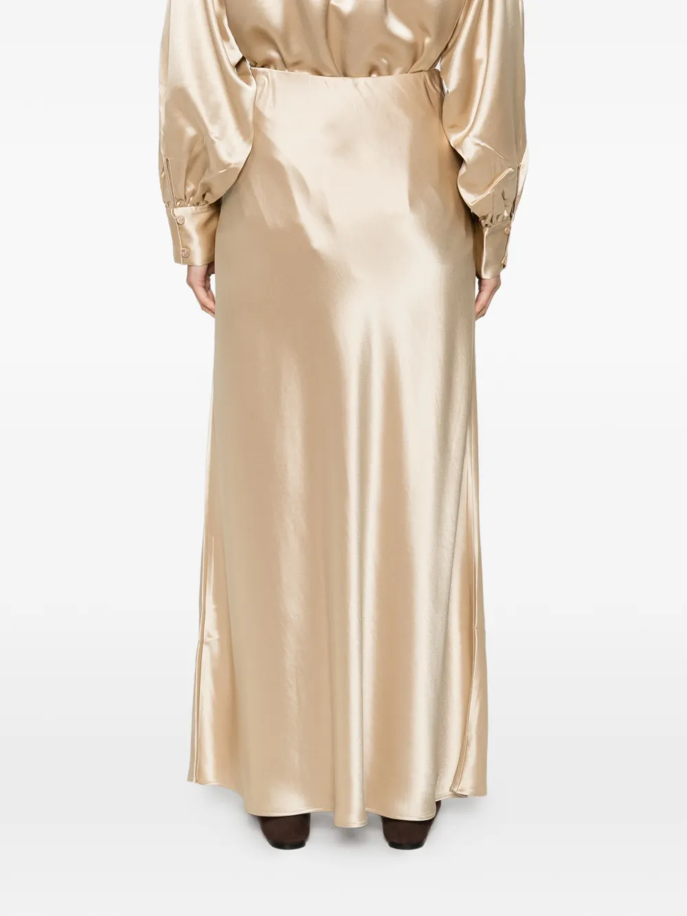 By Malene Birger Straight maxi-rok met satijnen-effect Goud