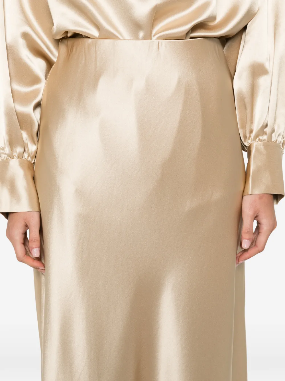 By Malene Birger Straight maxi-rok met satijnen-effect Goud