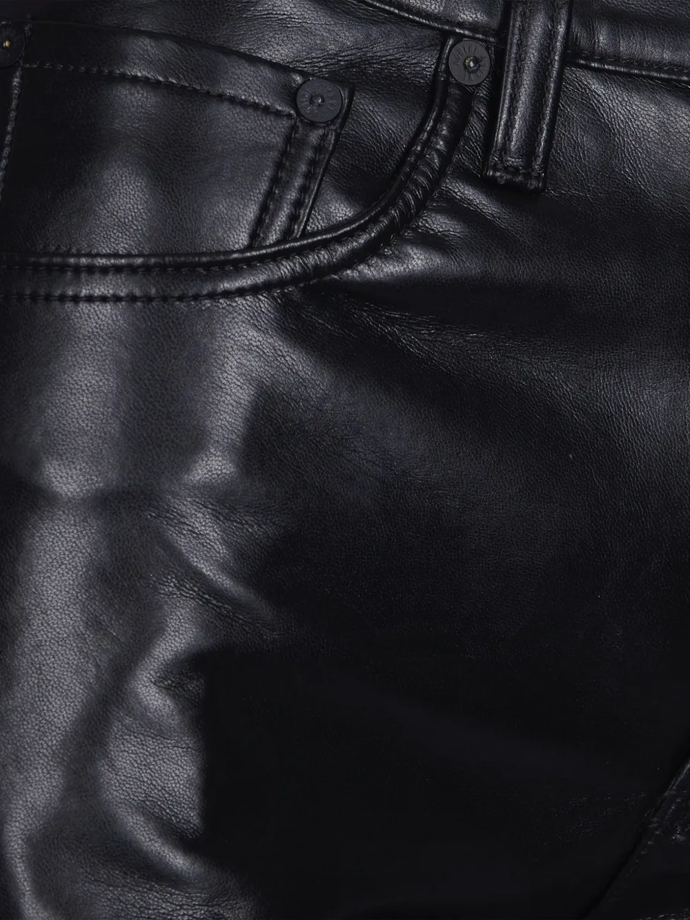 Agolde Leather Trousers In Black
