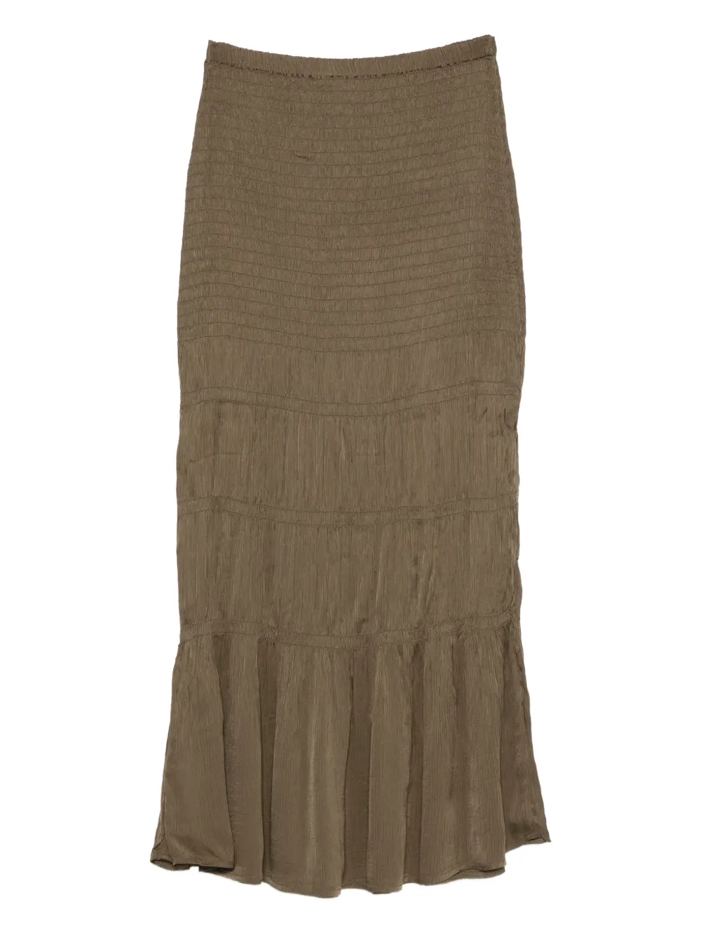 By Malene Birger Ilona shirred ruffled maxi skirt - Groen
