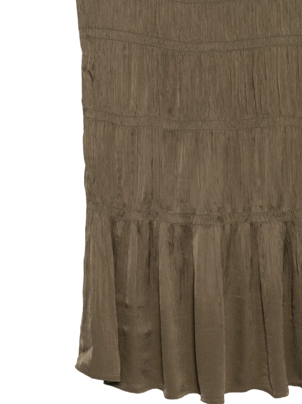  By Malene Birger Ilona Shirred Ruffled Maxi Skirt - Green 