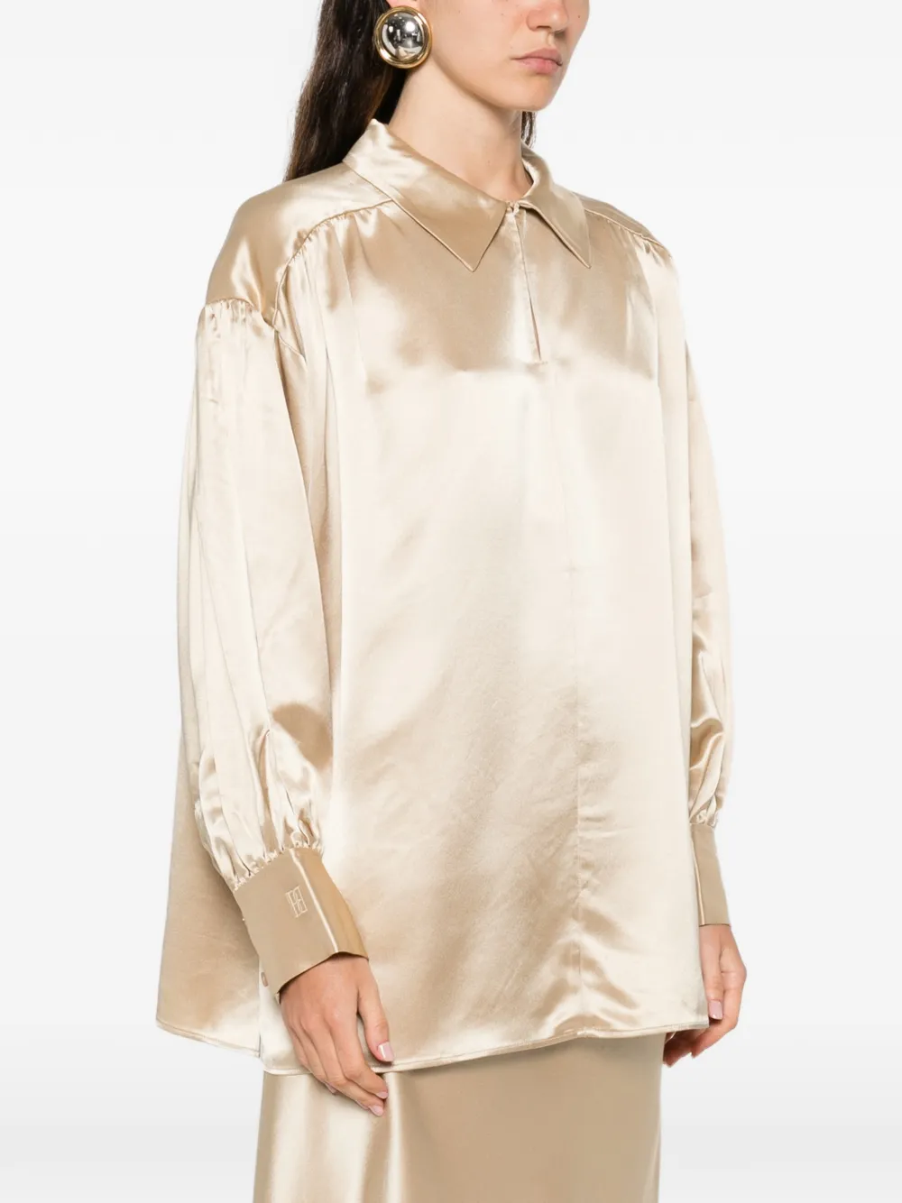 By Malene Birger Blouse met V-hals Goud