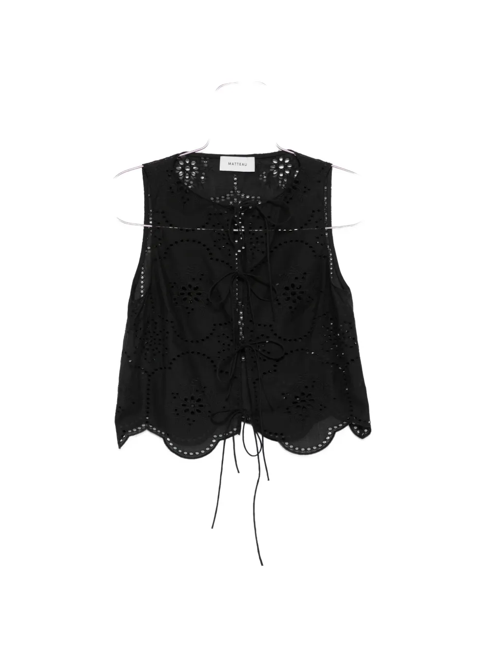Matteau broderie tie-fastening blouse - Nero