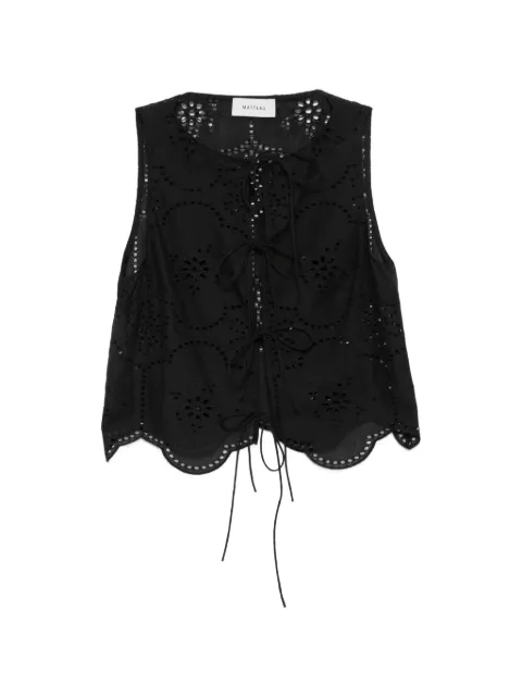 Matteau broderie tie-fastening blouse