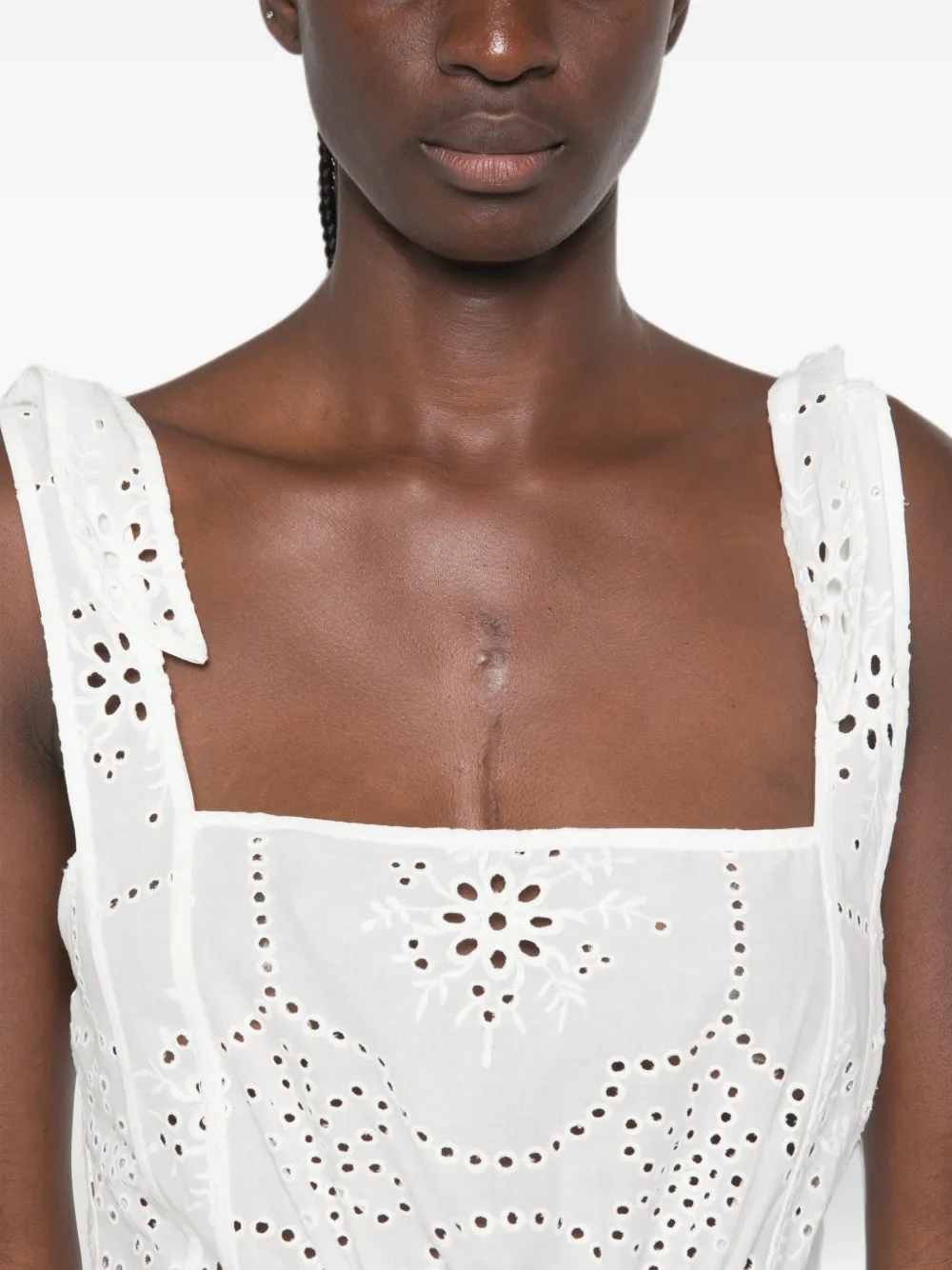 Matteau Broderie midi-jurk Wit