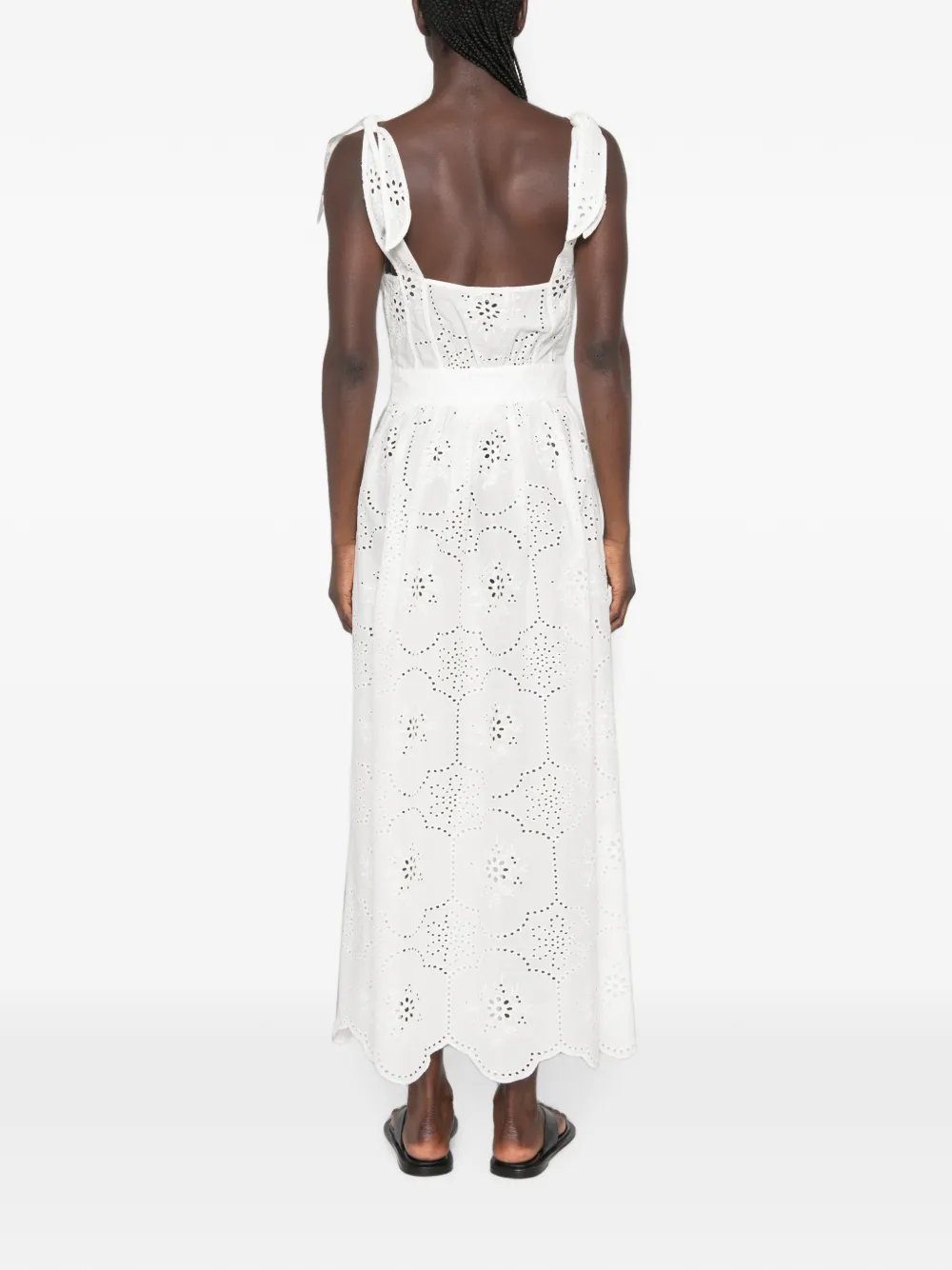 Matteau Broderie midi-jurk Wit
