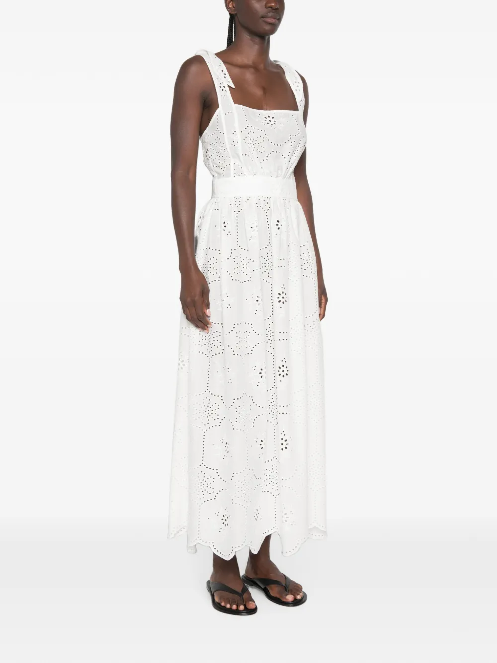 Matteau Broderie midi-jurk Wit