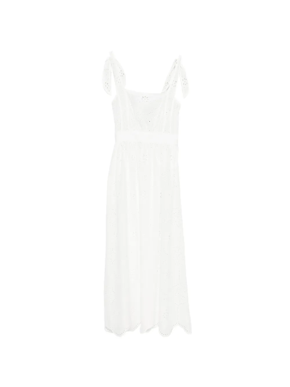 Matteau broderie-anglaise apron maxi dress - Bianco