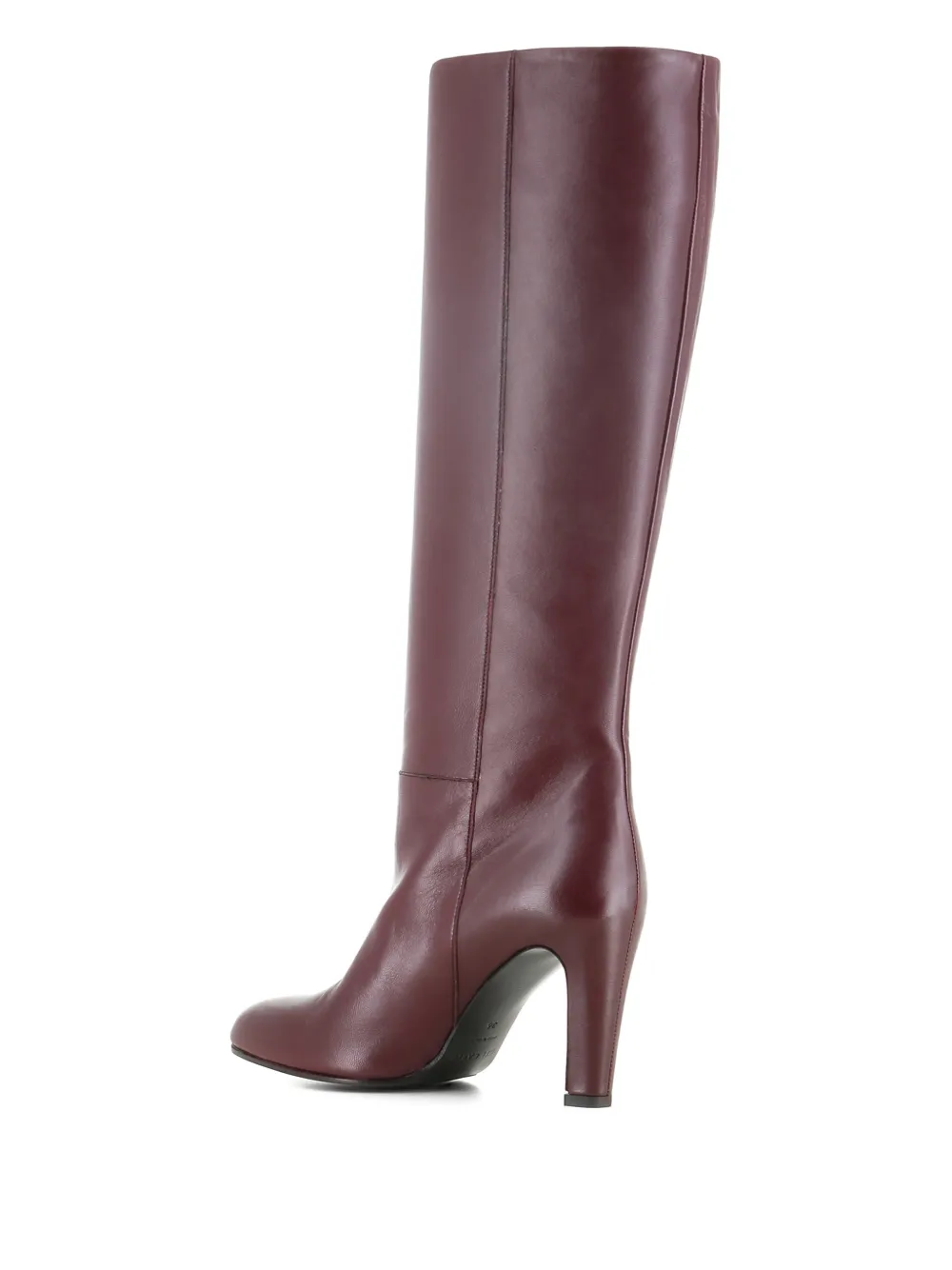 Del Carlo Leather Boots In Burgundy