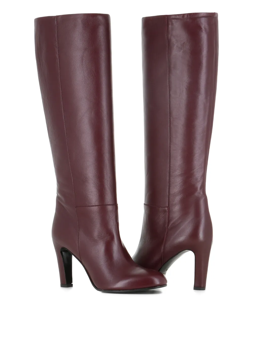 Del Carlo Leather Boots In Burgundy
