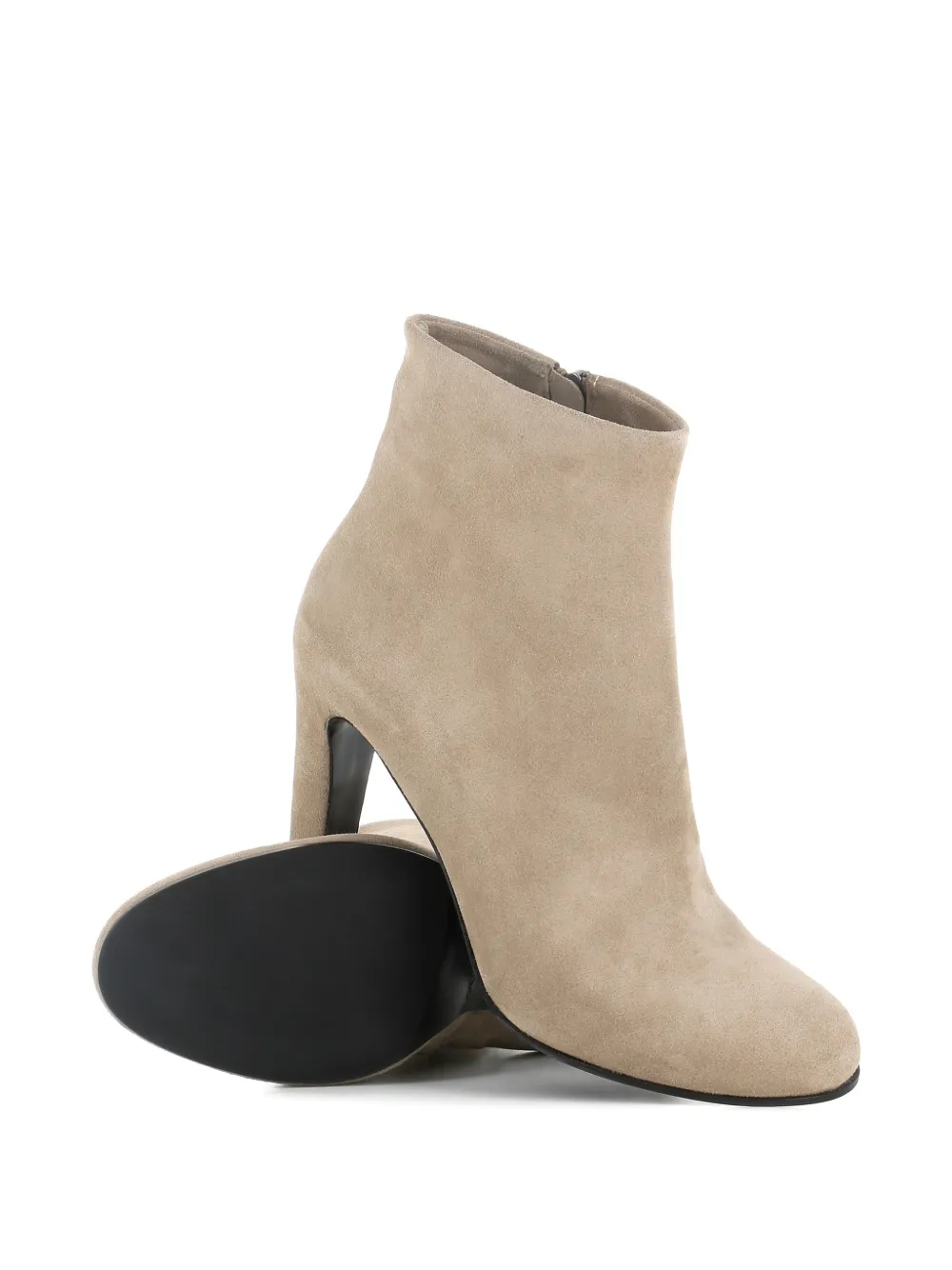 Del Carlo Zip Ankle Boots In Neutral