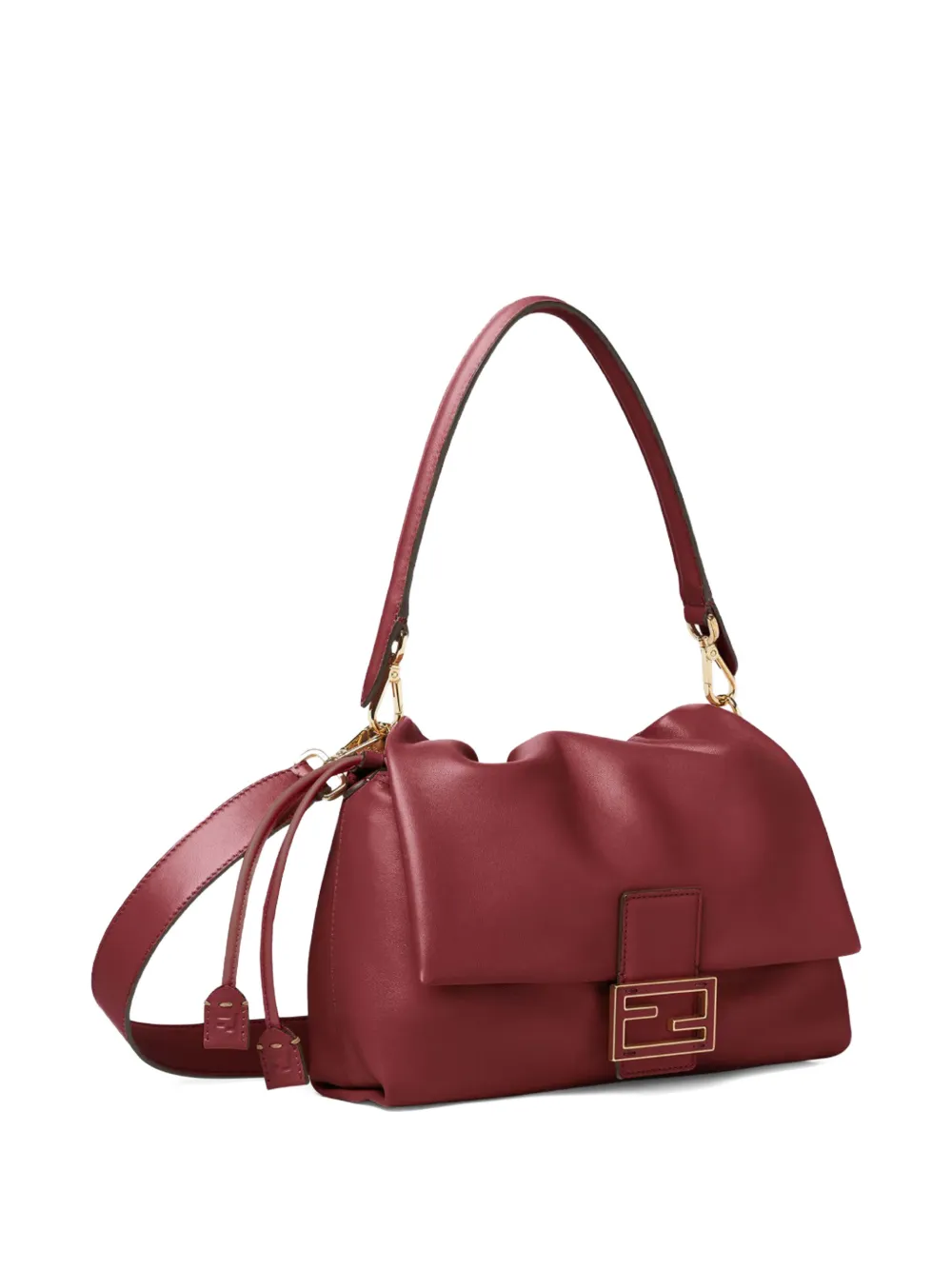 Fendi Medium Mamma Baguette Ff-buckle Tote Bag In Red