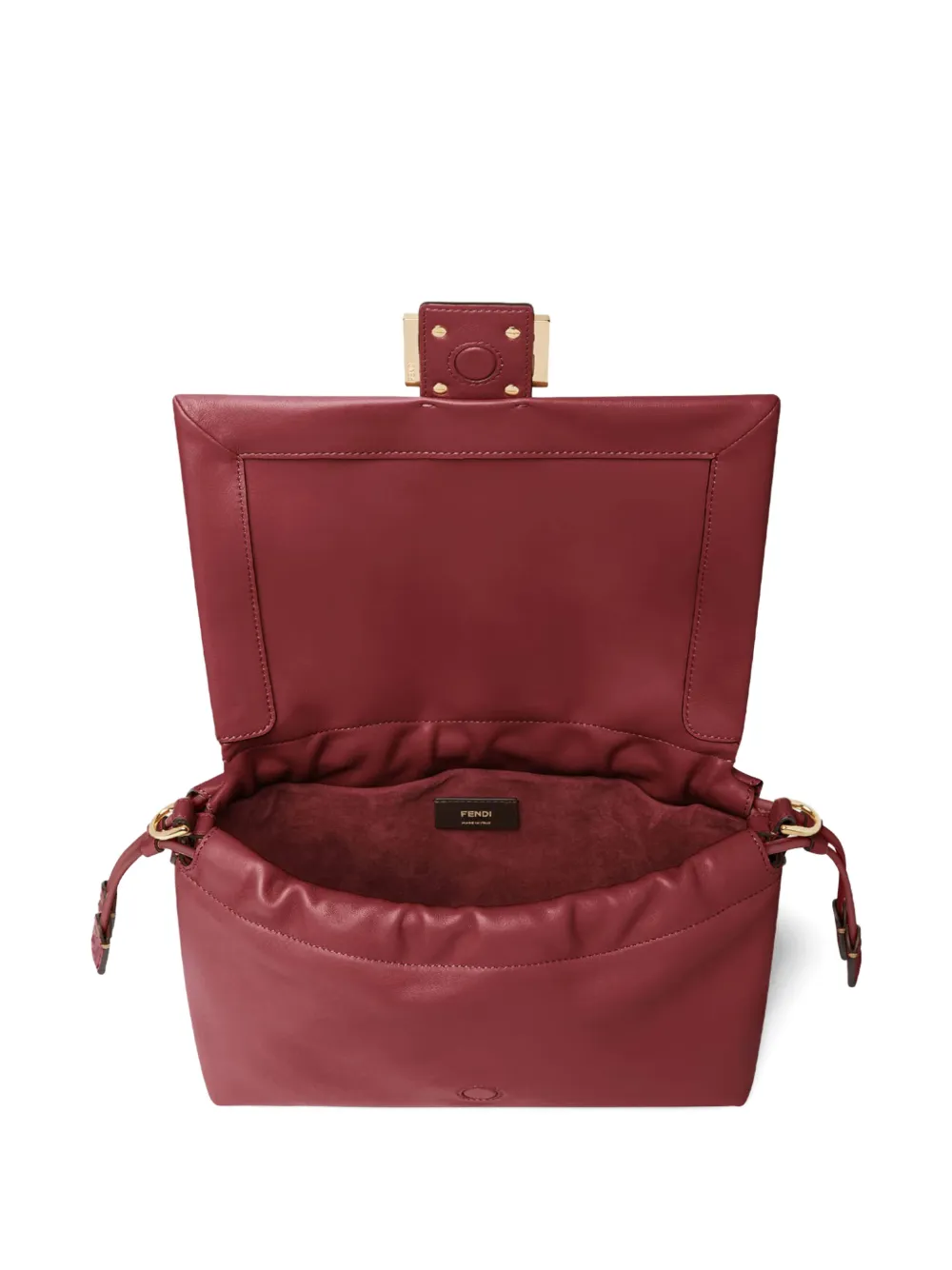 Fendi Medium Mamma Baguette Ff-buckle Tote Bag In Red
