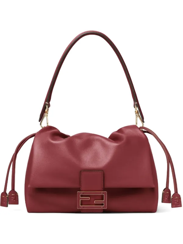 Fendi Baguette Soft Medium Nappa Leather Bag in Red
