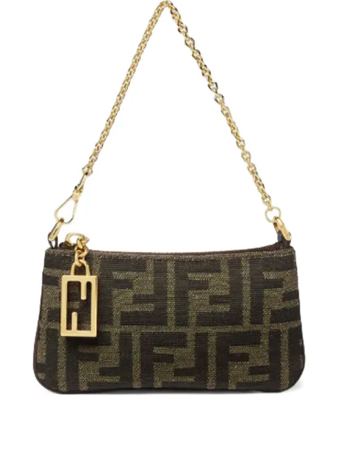 FENDI mini Baguette jacquard chain pouch
