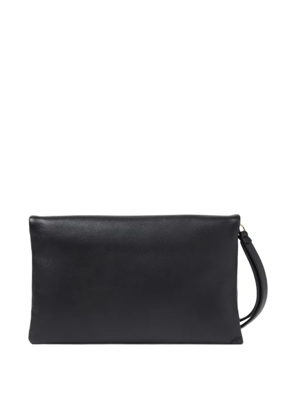 FENDI Mamma Baguette Leather Clucth Bag | Black | FARFETCH