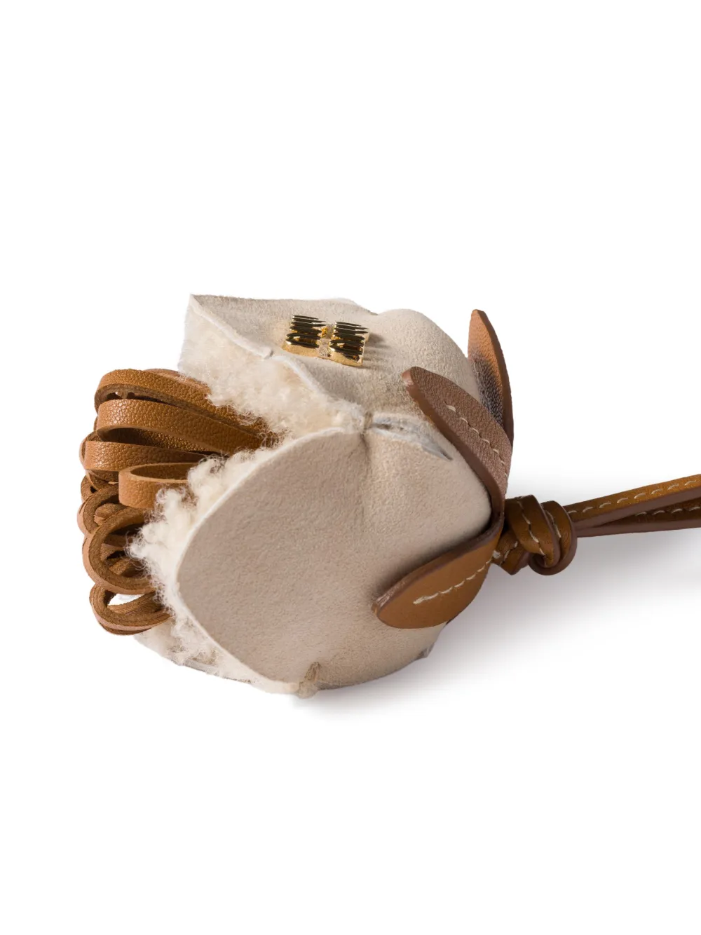 Miu Miu Leather Lace Lettering Logo Trick In Multi