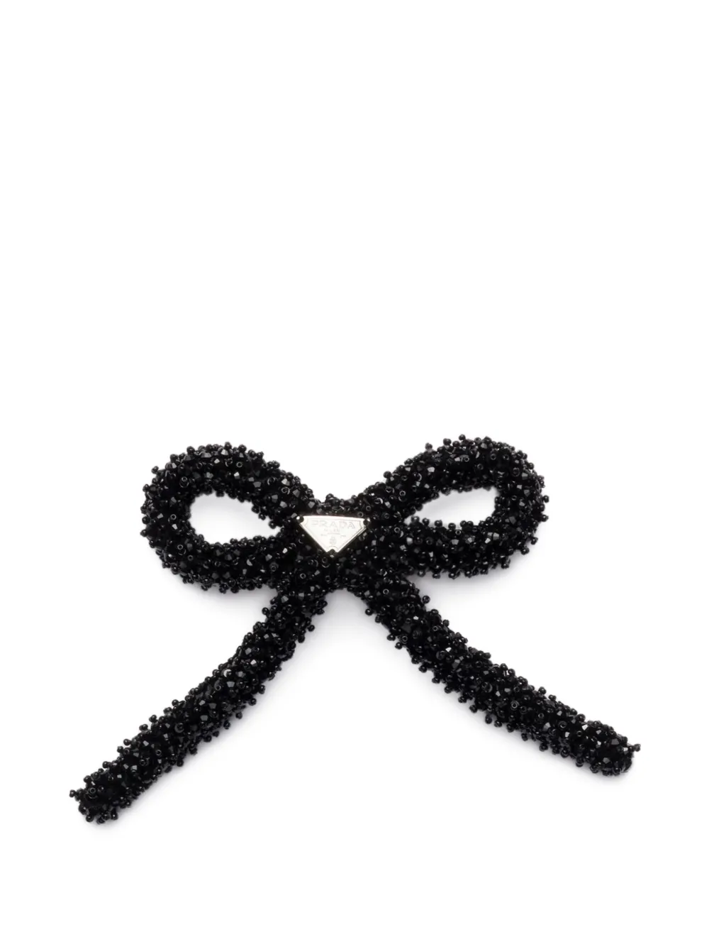 Prada Logo Hair Clip In Black