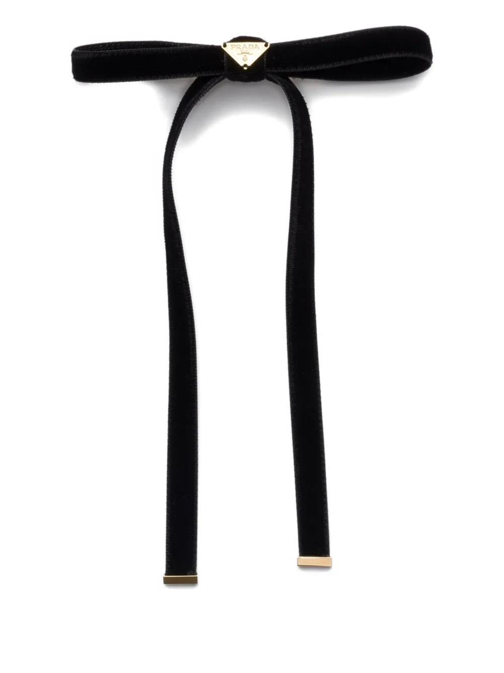 Prada Womens Black Ribbon Velvet Hair Clip