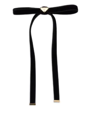 PRADA ブラックリボンヘアクリップ Prada リボン ヘアクリップ | ブラック | FARFETCH JP