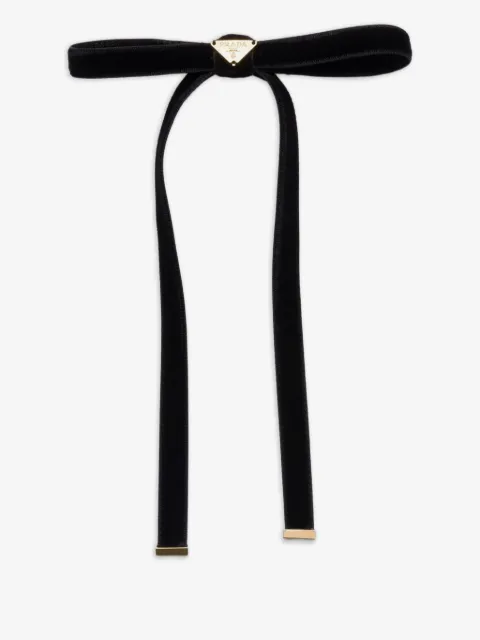 Prada logo velvet hair clip