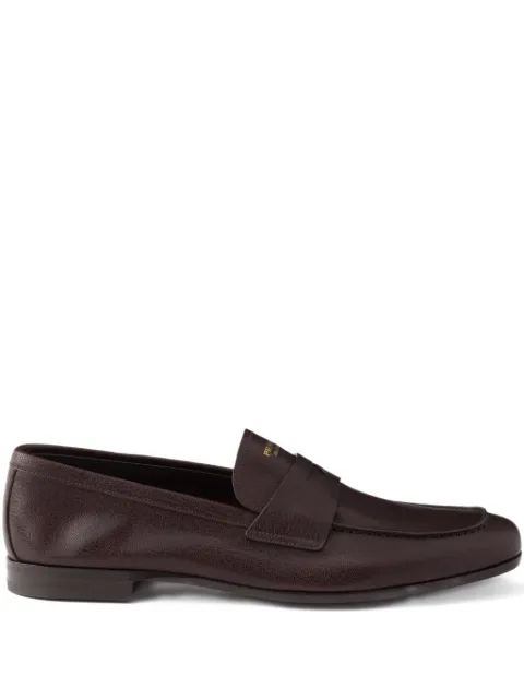 Prada leather logo loafers