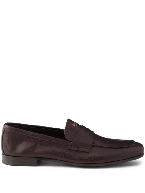 Prada leather logo loafers
