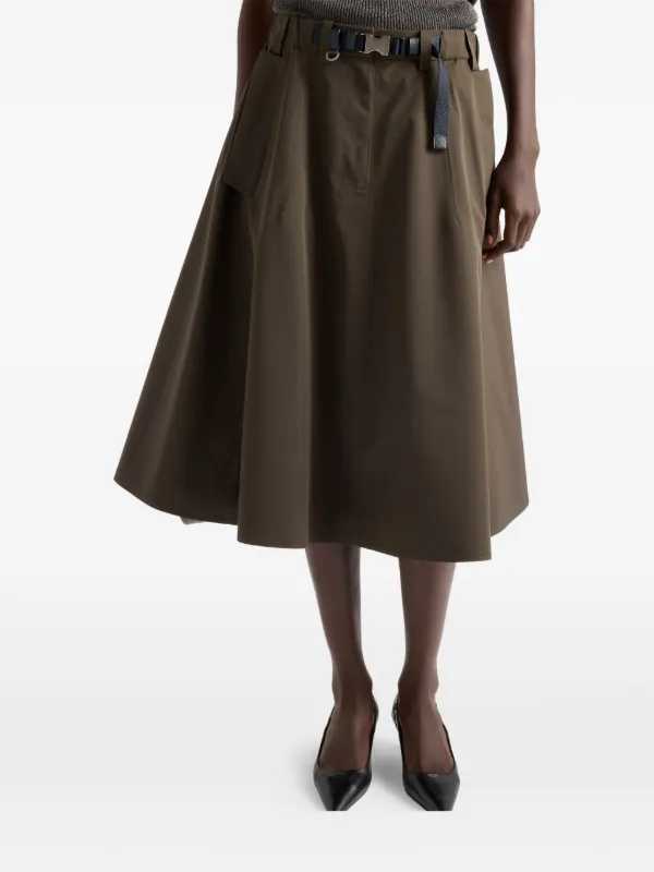 Prada ベルテッド スカート | グリーン | FARFETCH JP