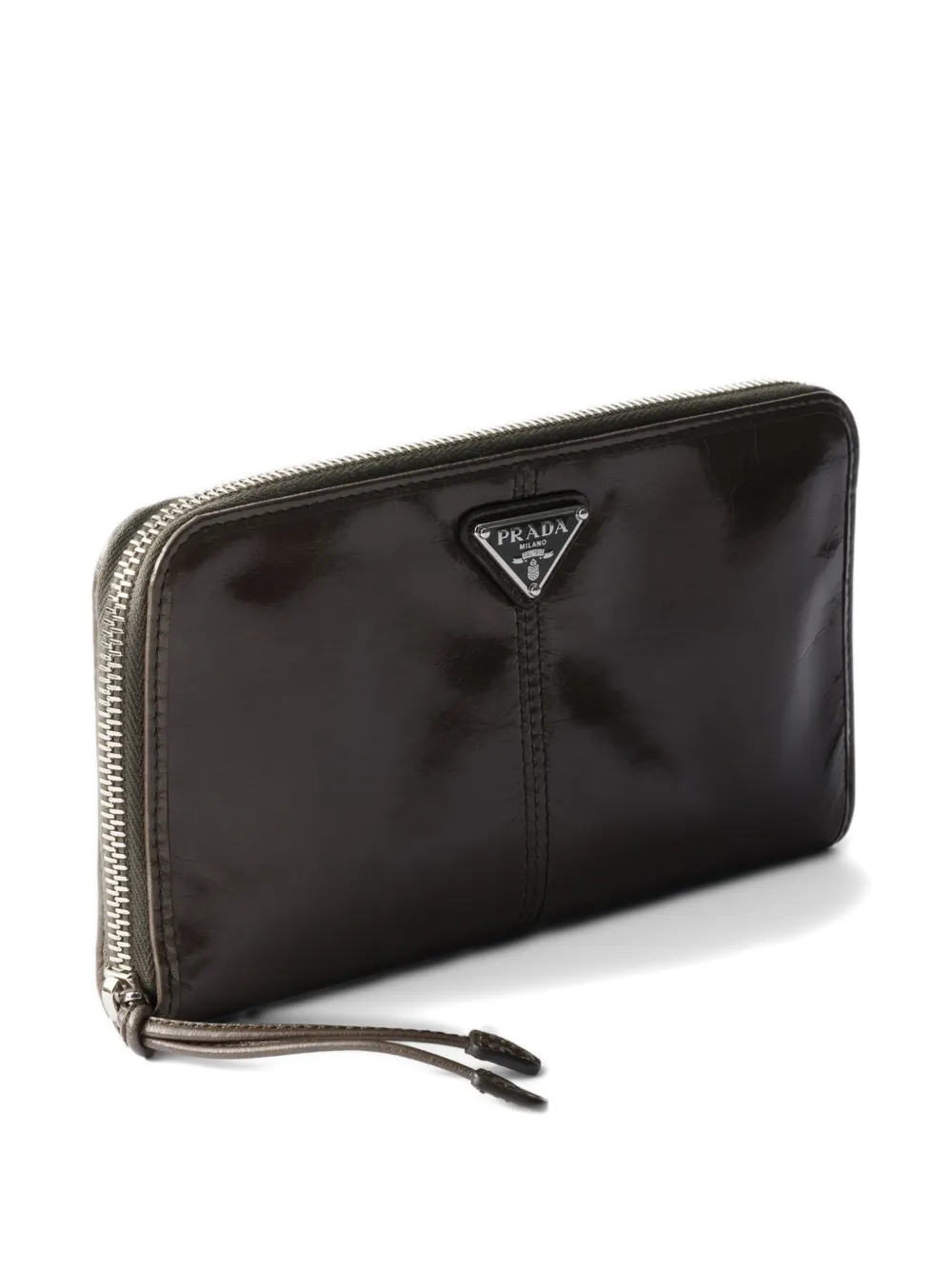 Prada Leather Wallet In Brown