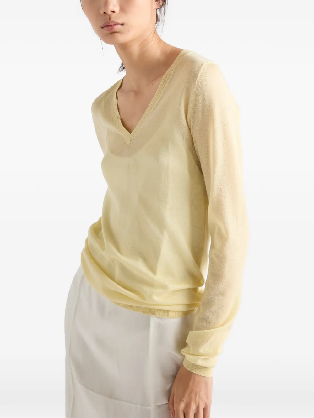 Prada Long-sleeve Sweater In Neutral