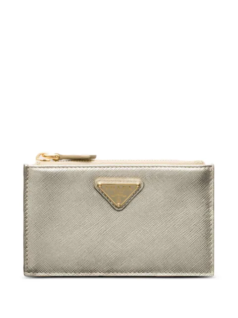 Prada logo zip wallet