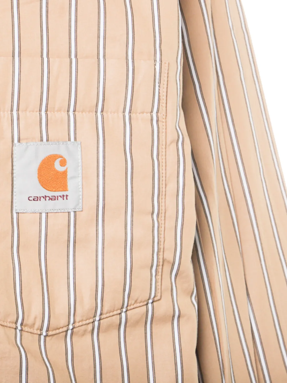 Carhartt Striped-pattern Long-sleeve Shirt Jacket In Brown