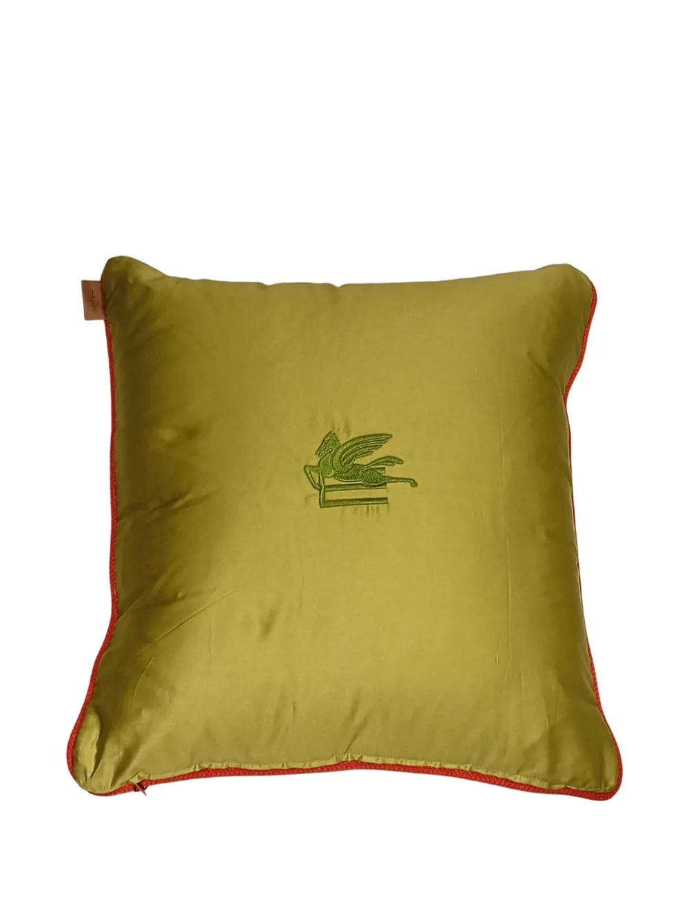 Etro Home Embroidered Cushion With Cord 45x45 In Green
