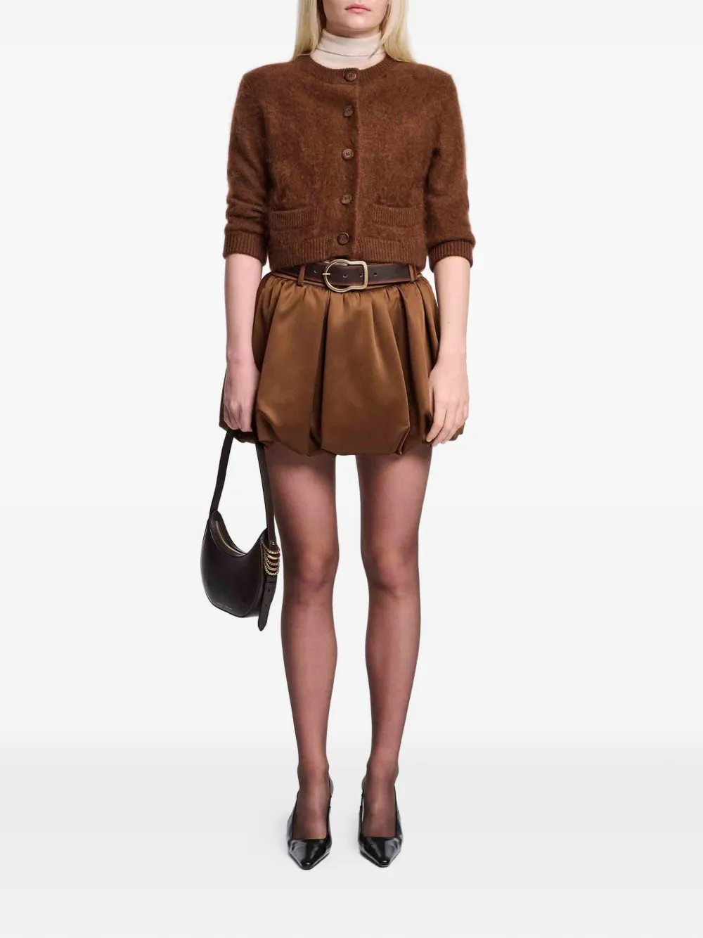  Dorothee Schumacher Fluffy Statements Pocket Button Cardigan - Brown 