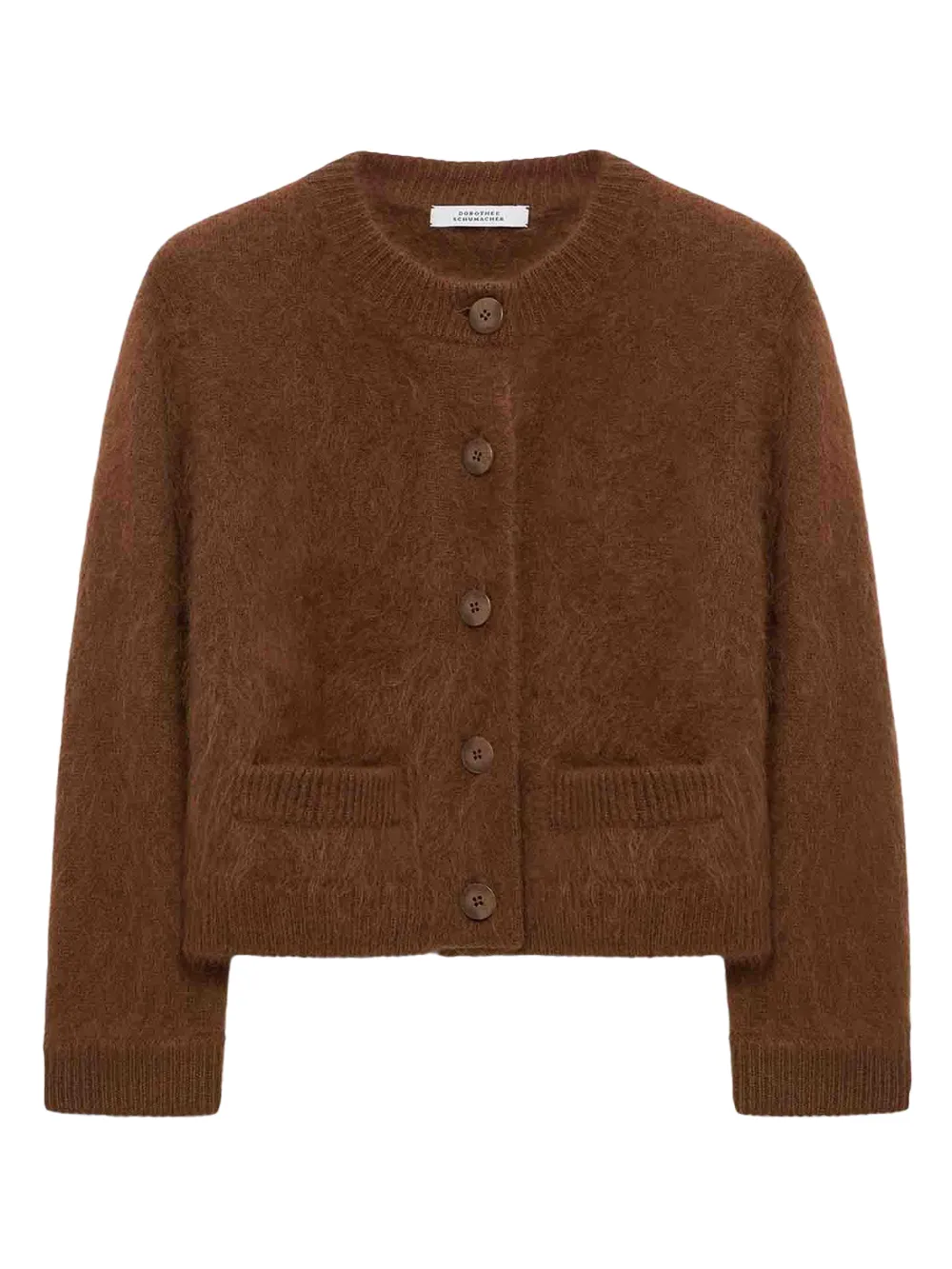Dorothee Schumacher Fluffy Statements pocket button cardigan - Marrone
