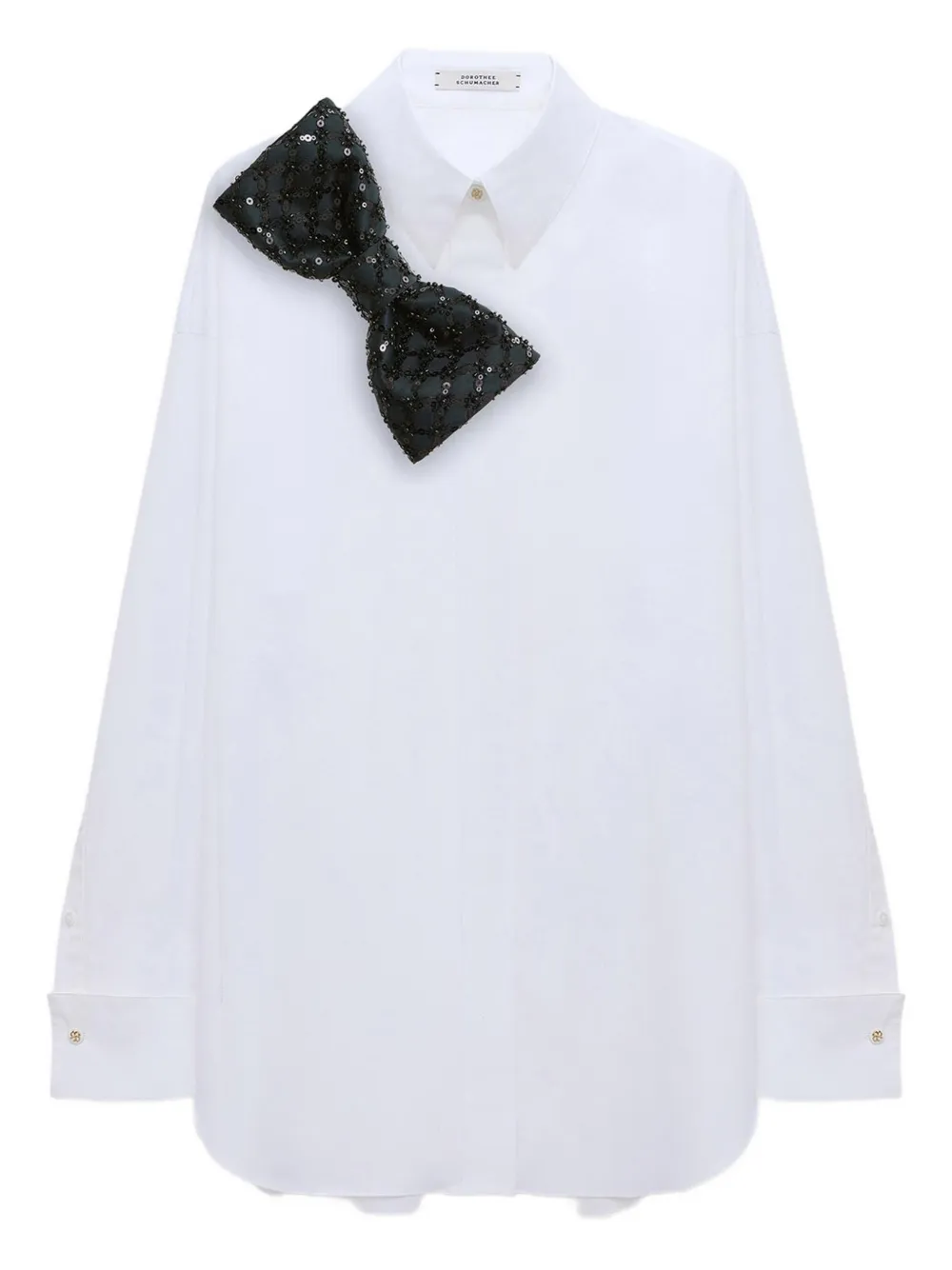 Dorothee Schumacher Poplin Shirt With Xl Sequin Bow In White