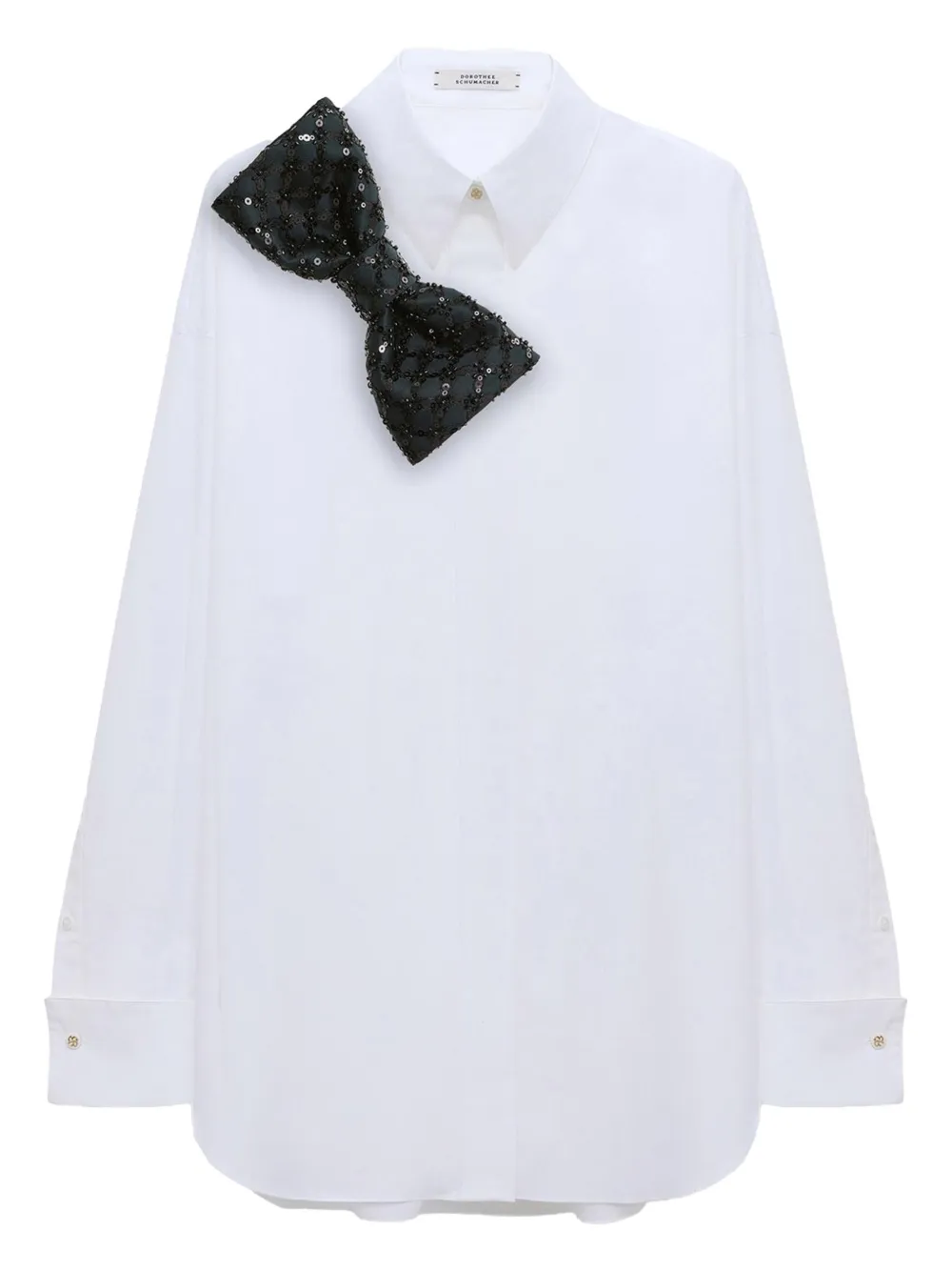 Dorothee Schumacher Poplin Power sequin bow blouse - Bianco