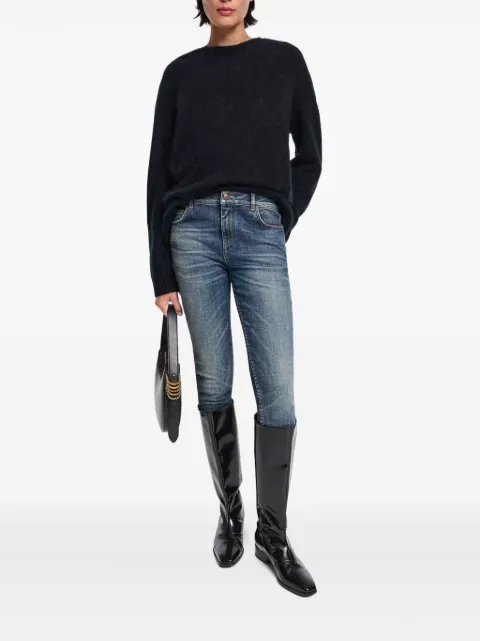 Dorothee Schumacher distressed leather label-patch jeans