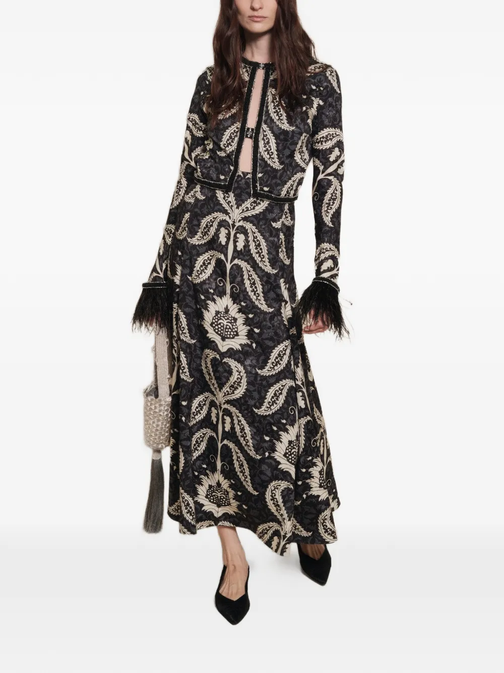 Johanna Ortiz Fates Bouquet Tassel Mini Bag In Silver