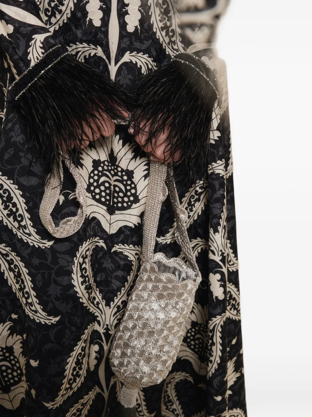 Johanna Ortiz Fates Bouquet Tassel Mini Bag In Silver