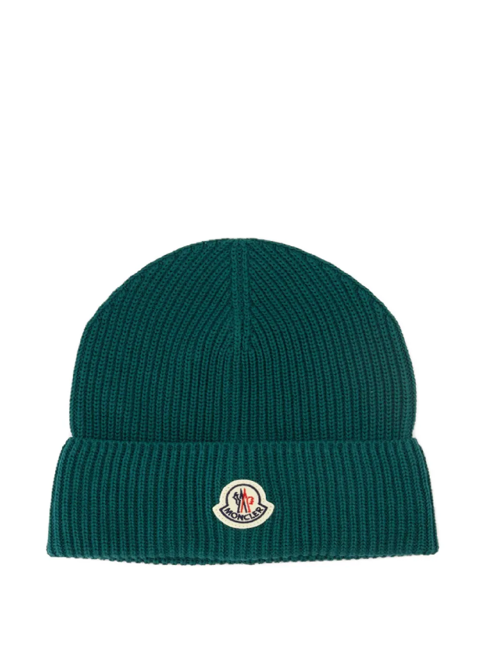 Moncler logo-patch beanie hat | Green | Image 1