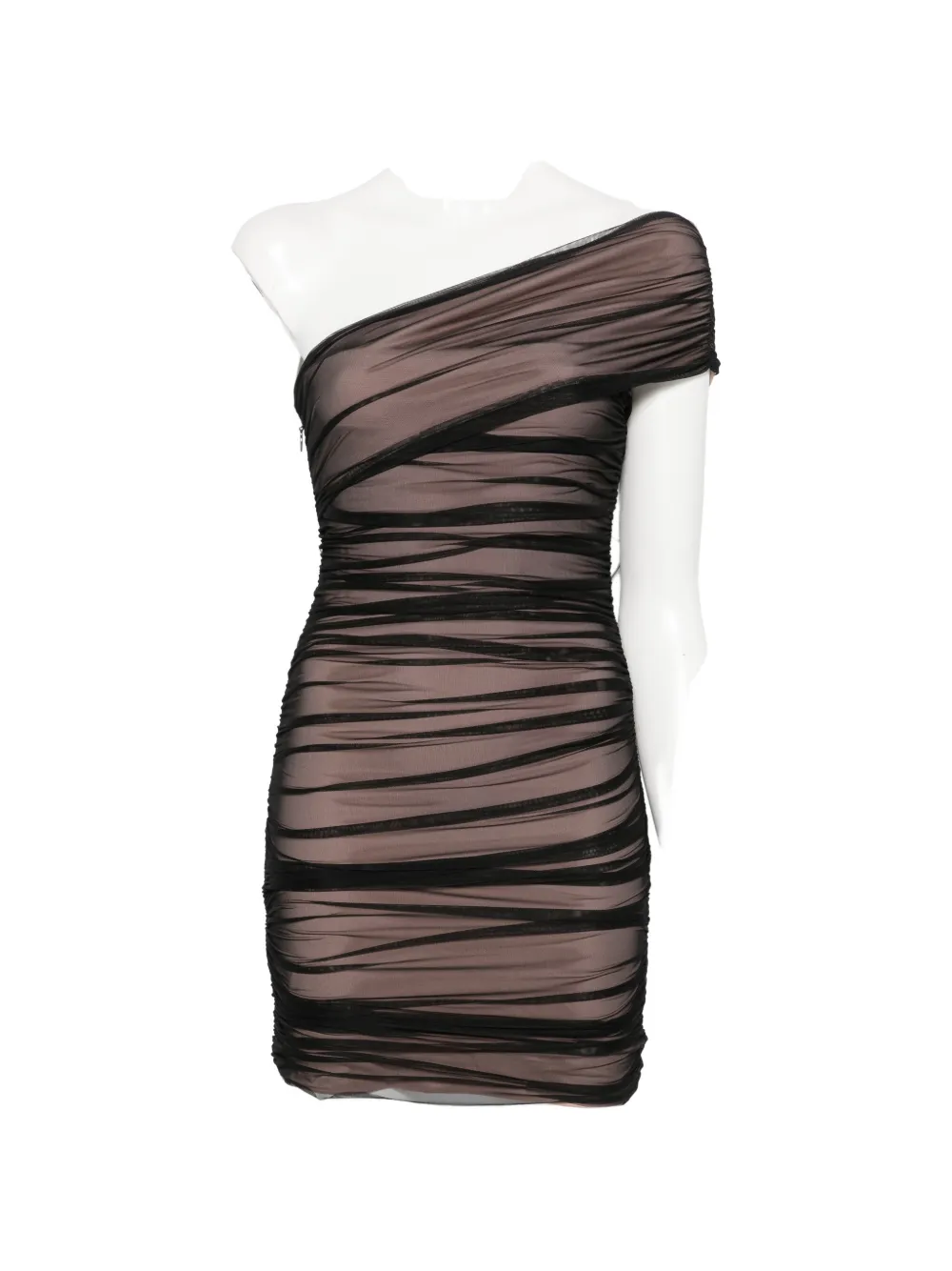 Herve Leger Oralie ruched one-shoulder mini dress - Nero