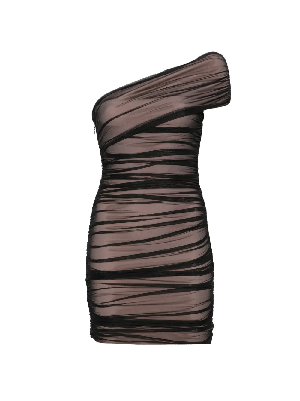 Herve Leger Oralie ruched one-shoulder mini dress - Nero