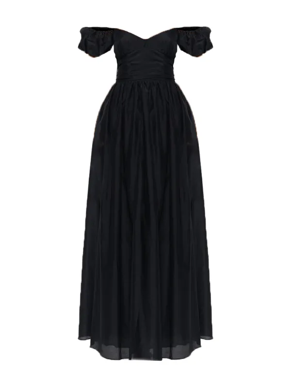 matteau off shoulder dress Matteau Shirred Off the Shoulder Dress in Black