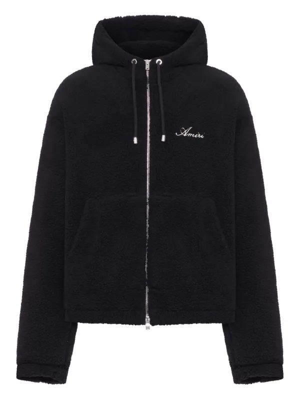 AMIRI ブラック クロップドパーカー AMIRI ジップ パーカー | ブラック | FARFETCH JP