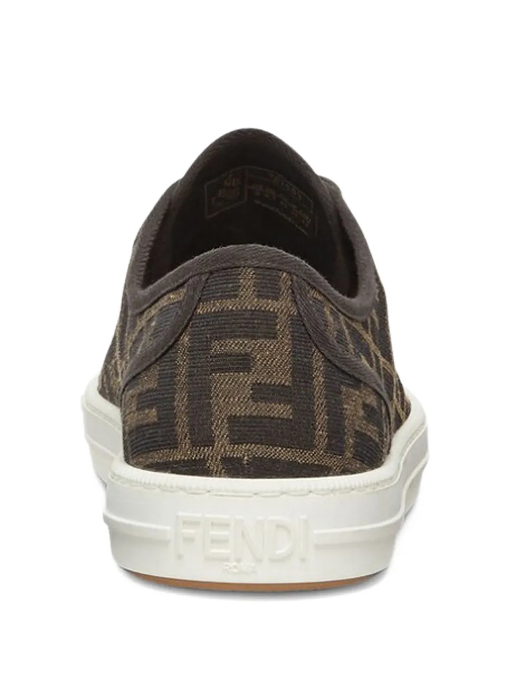 Fendi Domino Jacquard-logo Lace-up Sneakers In Brown