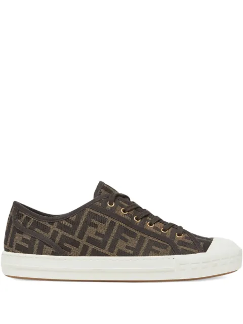 FENDI Domino jacquard-logo lace-up sneakers